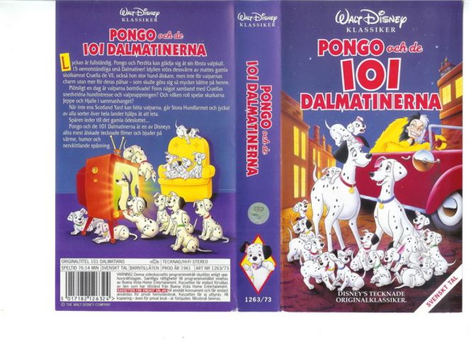 Huvudbild Pongo och de 101 dalmatinerna (vhs)