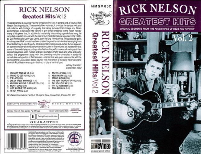 Huvudbild RICK NELSON: GREATEST HITS VOL2 (VHS)