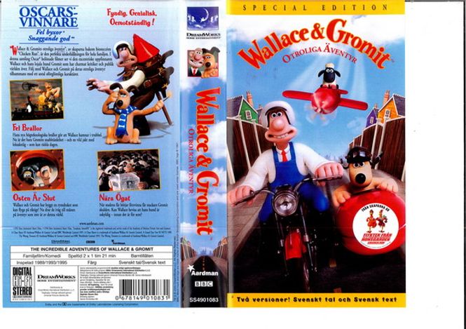 Huvudbild Wallace & Gromits otroliga äventyr (vhs)