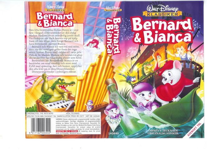 Huvudbild Bernard & Bianca - Disneyklassiker 23 (VHS)