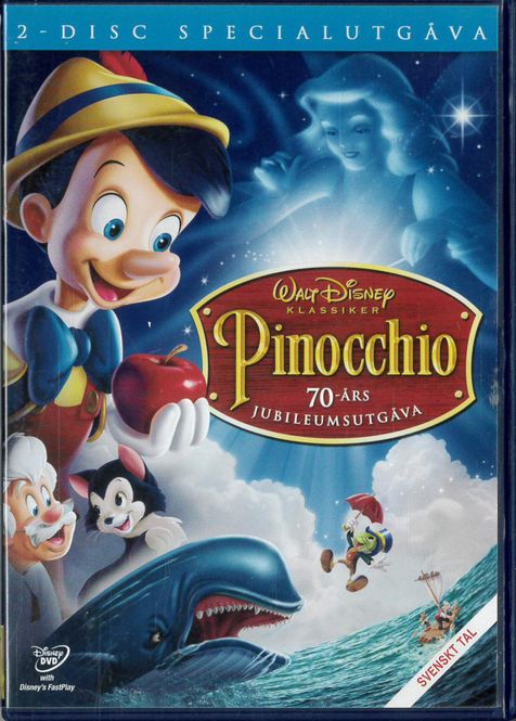 Huvudbild Pinocchio 70års Jubleumsutgåva (2 disc) beg dvd