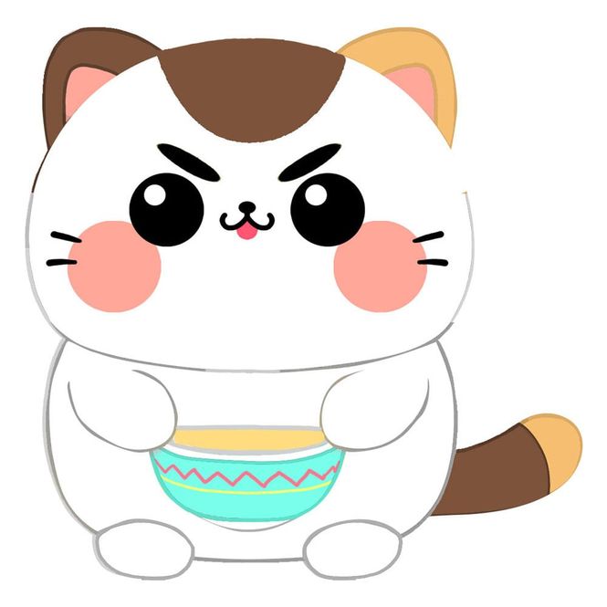 Huvudbild Katt plushie - Cat with Soup - 25 cm