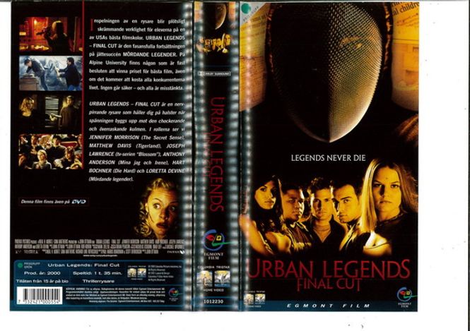 Huvudbild Mördande legender - Final Cut (VHS)
